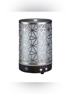 NIB Serene House Nexus Silver Metal Ultrasonic Aroma Diffuser w Adjustable Mist